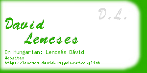 david lencses business card