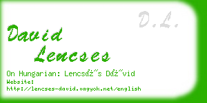 david lencses business card